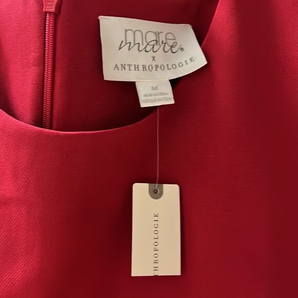 Anthropologie red mid length dress with side cut outs - Picture 9 of 9